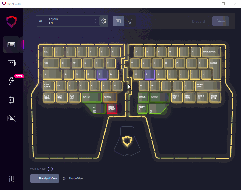 How do I configure the tilde()? Dygma